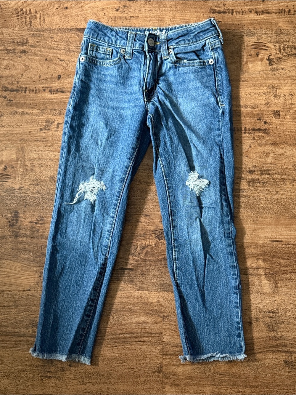 Blue Distressed Girl’s Jeans size 6 - Picture 1 of 4